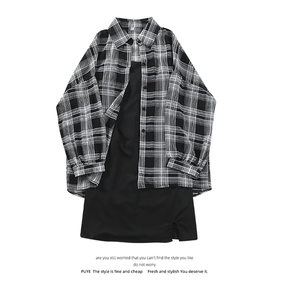 

Internet Celebrity Fried Street Suit Women's Early Spring Waist Slimming French Minority Strap Dress Long Sleeve Sun Protection