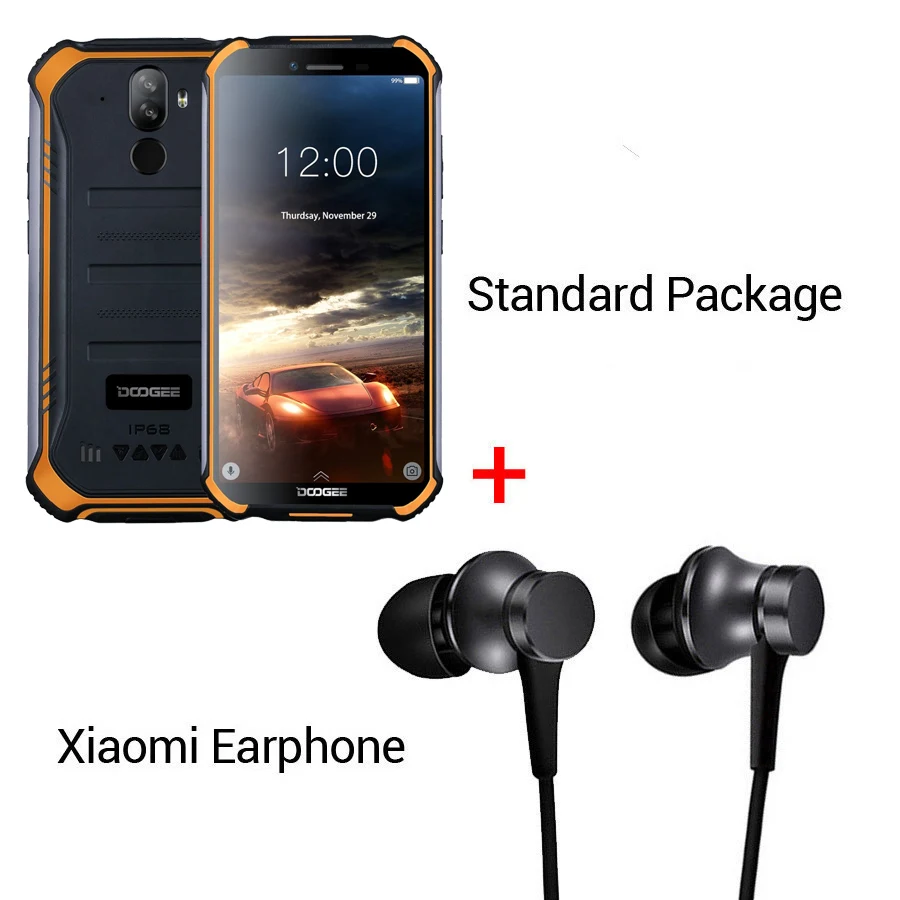 Orange N Earphone IP68 DOOGEE S40 Lite четырехъядерный 2 ГБ 16 ГБ Android 9,0 прочный мобильный телефон 5,5 дюймов дисплей 4650 мАч МП NFC отпечаток пальца - Цвет: Orange N Earphone