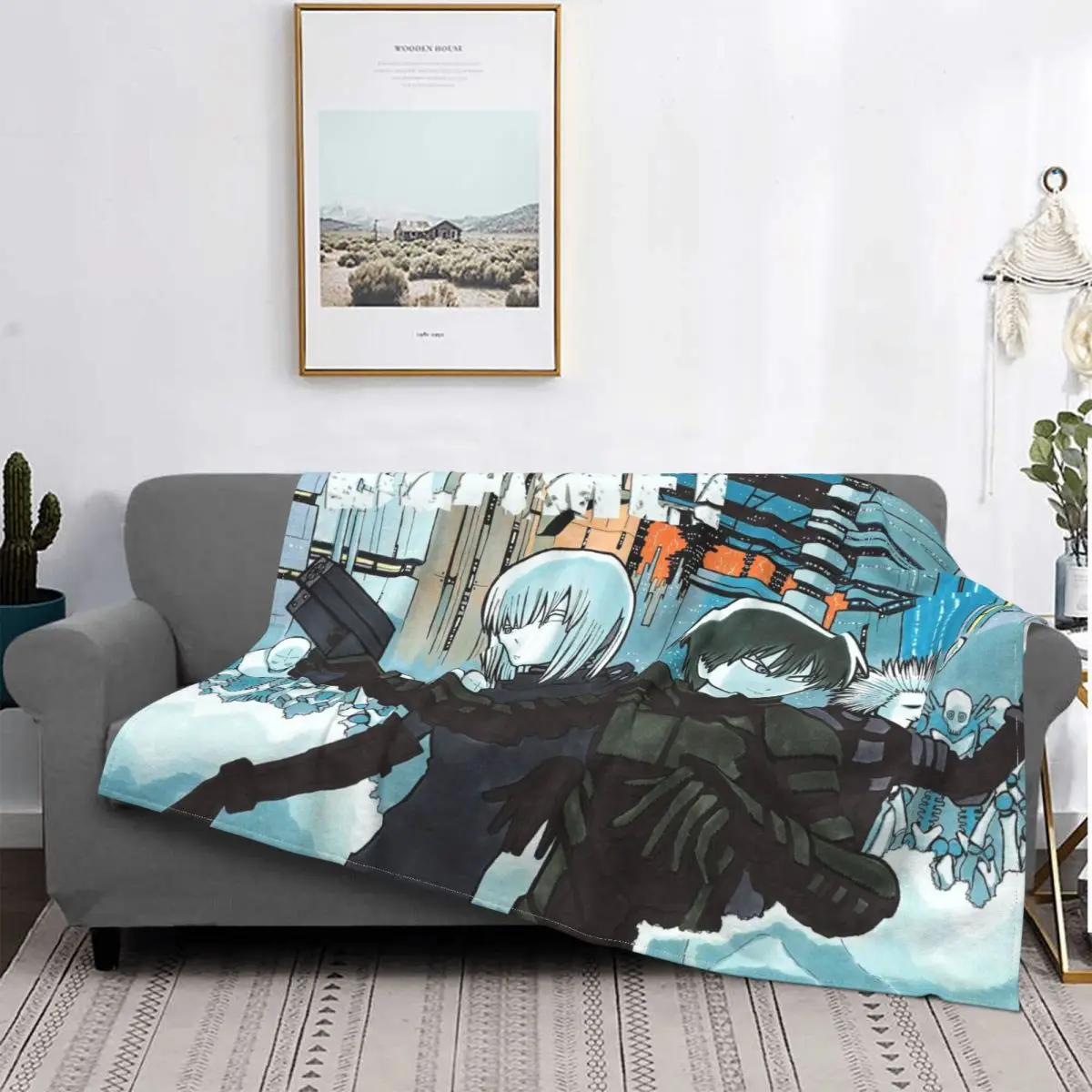 

Blame Manga Blanket Flannel All Season Anime Japan Multi-function Super Warm Throw Blanket for Bed Couch Bedding Throws