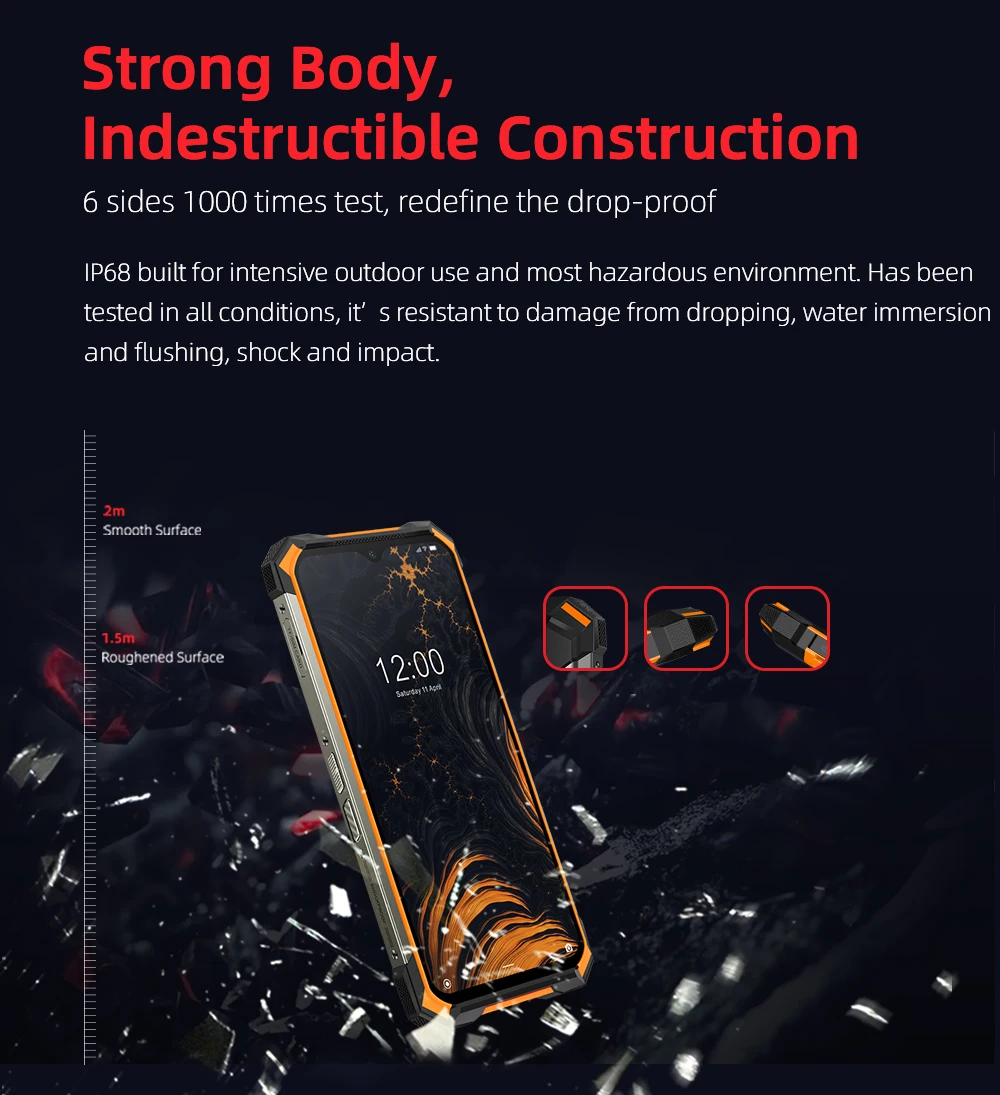 Смартфон DOOGEE S88 Pro защищенный IP68/IP69K 10000 мАч Android 10 Helio P70 восемь ядер 6 ГБ + 128 Гб NFC |