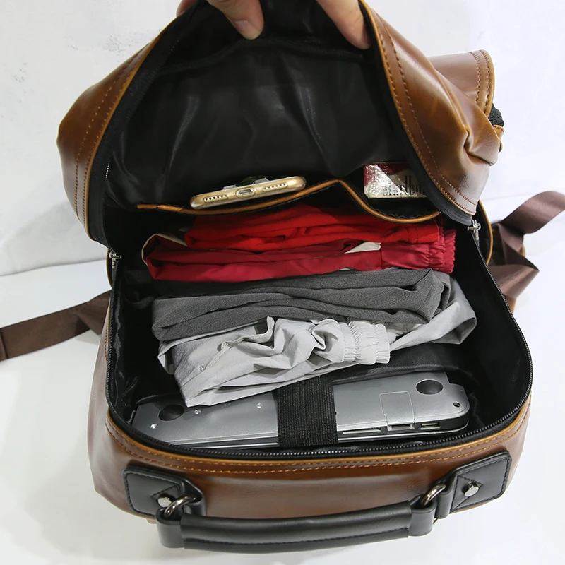 Отличное качество из искусственной кожи Для мужчин рюкзак большой Ёмкость