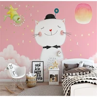 xuesu custom wallpaper nordic minimalist kitten childrens room decoration background wall 8d waterproof wall covering