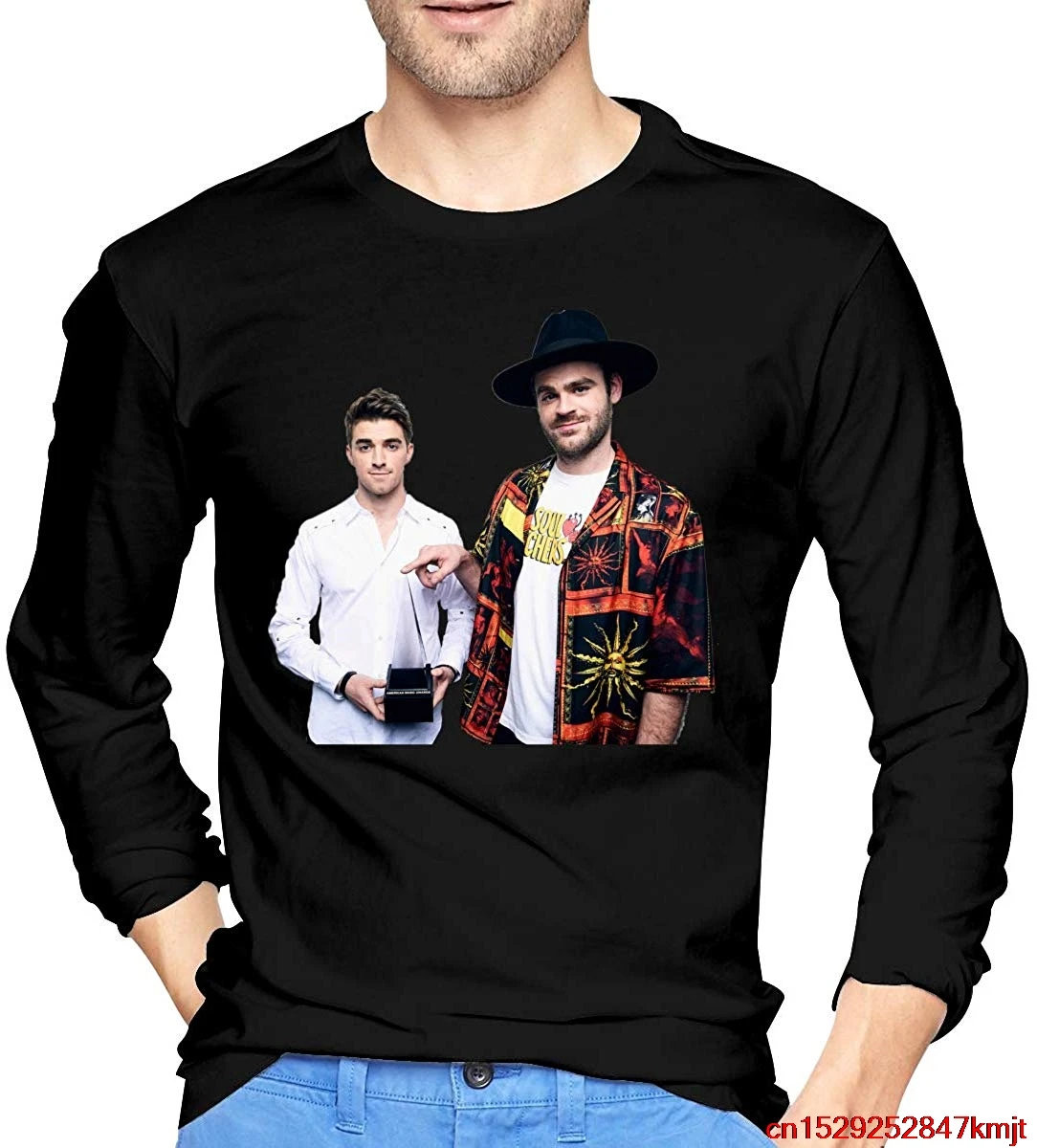 FGHFG The Chainsmokers мужские футболки с длинным рукавом черные унисекс Мужские wo
