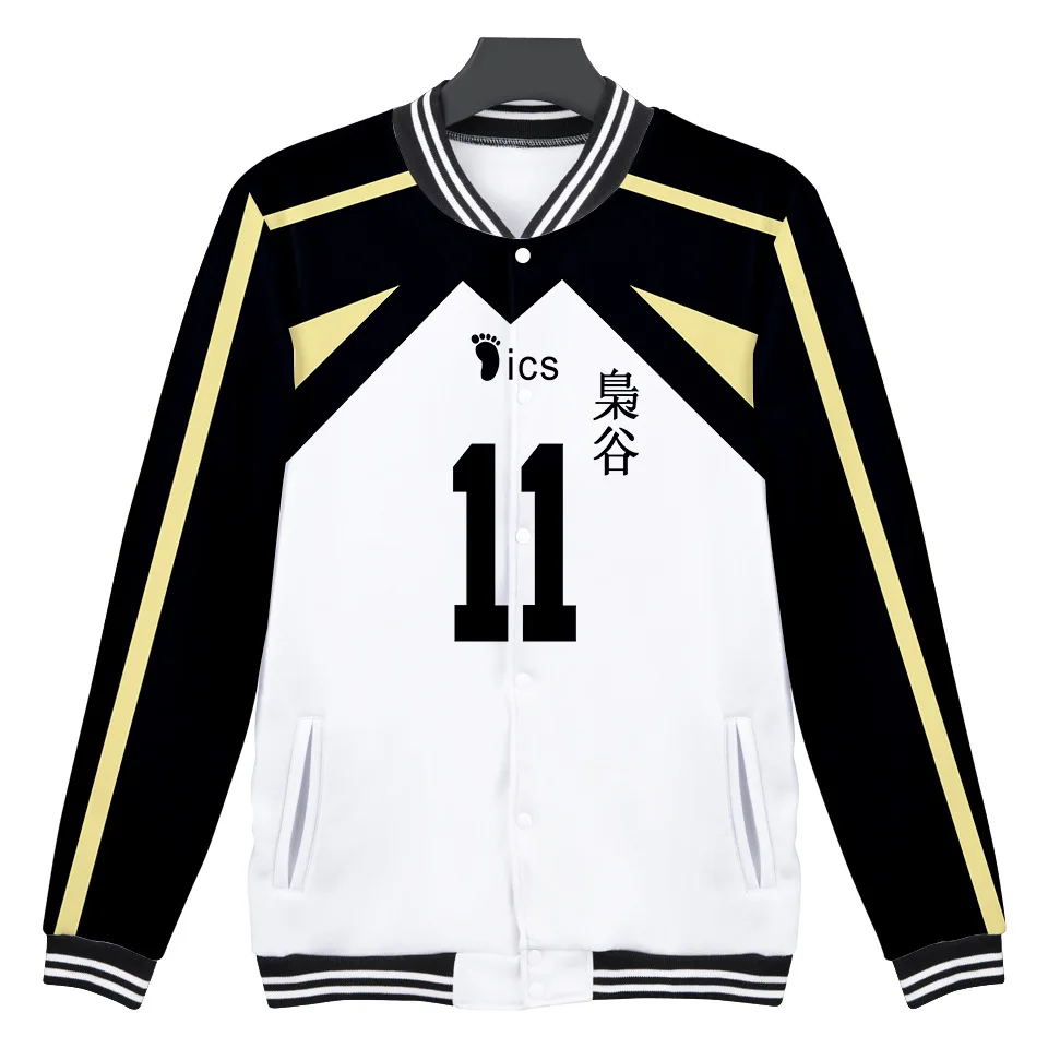 

Anime Haikyuu Baseball Jacket Men/women Bomber Custome Men's Clothing Print Fashion Japan 3D Akaashi Keiji Cosplay Casual Button