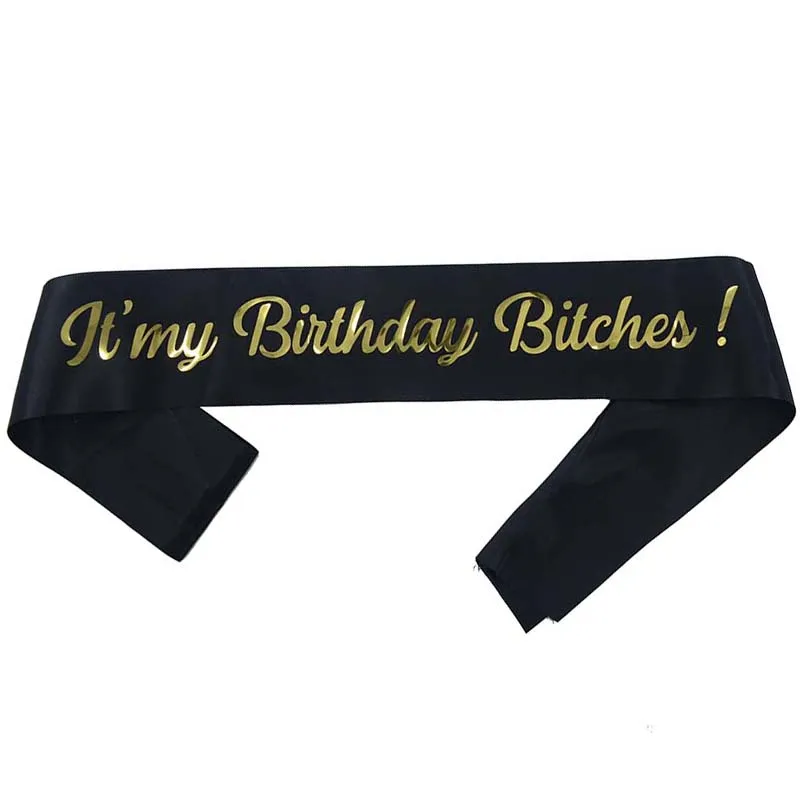 Золотые блестки It's My Birthday Bitches смешная фотография для женщин 30 40 50 дней рождения