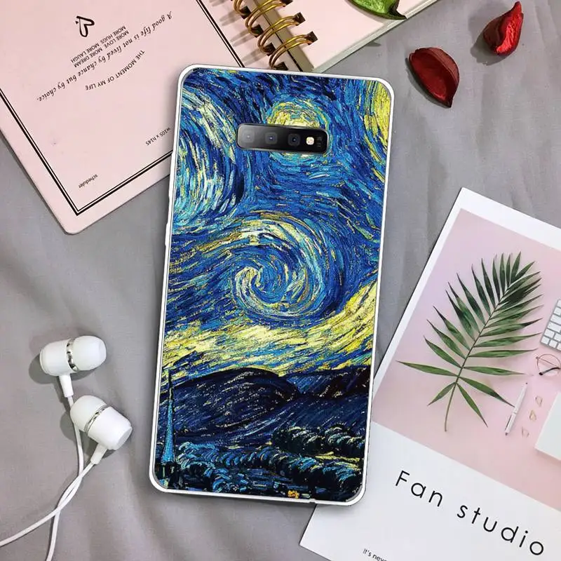 

Retro painting art van gogh Phone Case Transparent For Samsung Galaxy S A 5 7 8 9 2015 20 edge plus 10 e lite 2019