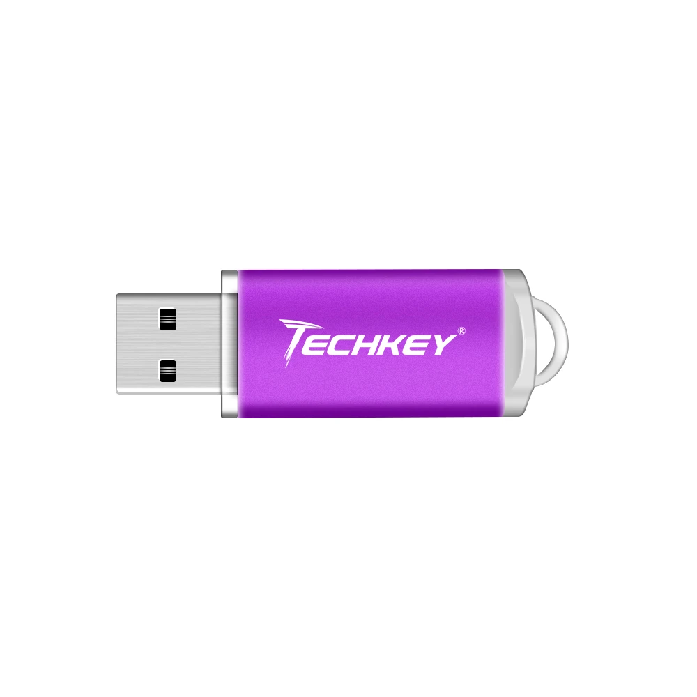 Techkey usb falsh drive 16 ГБ 32 ГБ 8 ГБ 4 ГБ флешка usb2.0 memory stick реальная емкость usb pen drive флешка usb cle - Цвет: pupler