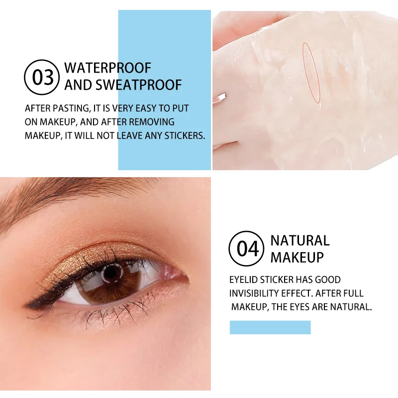 Наклейка на веко клейкая невидимая паста для век прозрачная самоклеящаяся