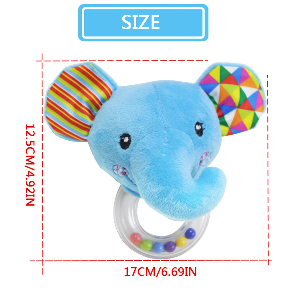 

1pc Baby Rattle Toys Cartoon Animal Plush Hand Bell Soft Rattles Infant Baby Developmental Hand Grip Cute Stuffed Animal Toys