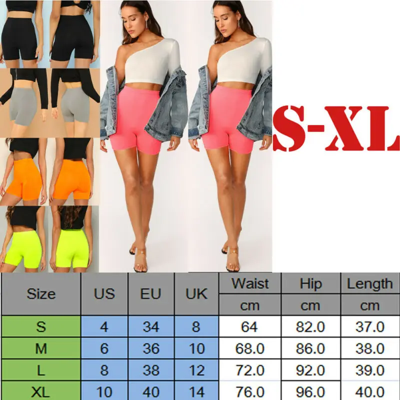 

Hirigin Women Stretch Biker Bike Shorts Elastic High Waist Hot Short Fitness Workout Leggins Knee Length Shorts Gym Wear
