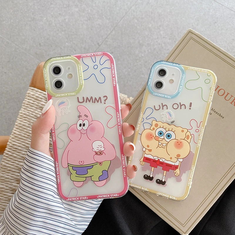 

Cartoon Phone Case For iPhone 11 12 mini Pro Max X XR XS MAX 7 8 Plus SE2020 Transparent Back Shell Camera Protection Cases