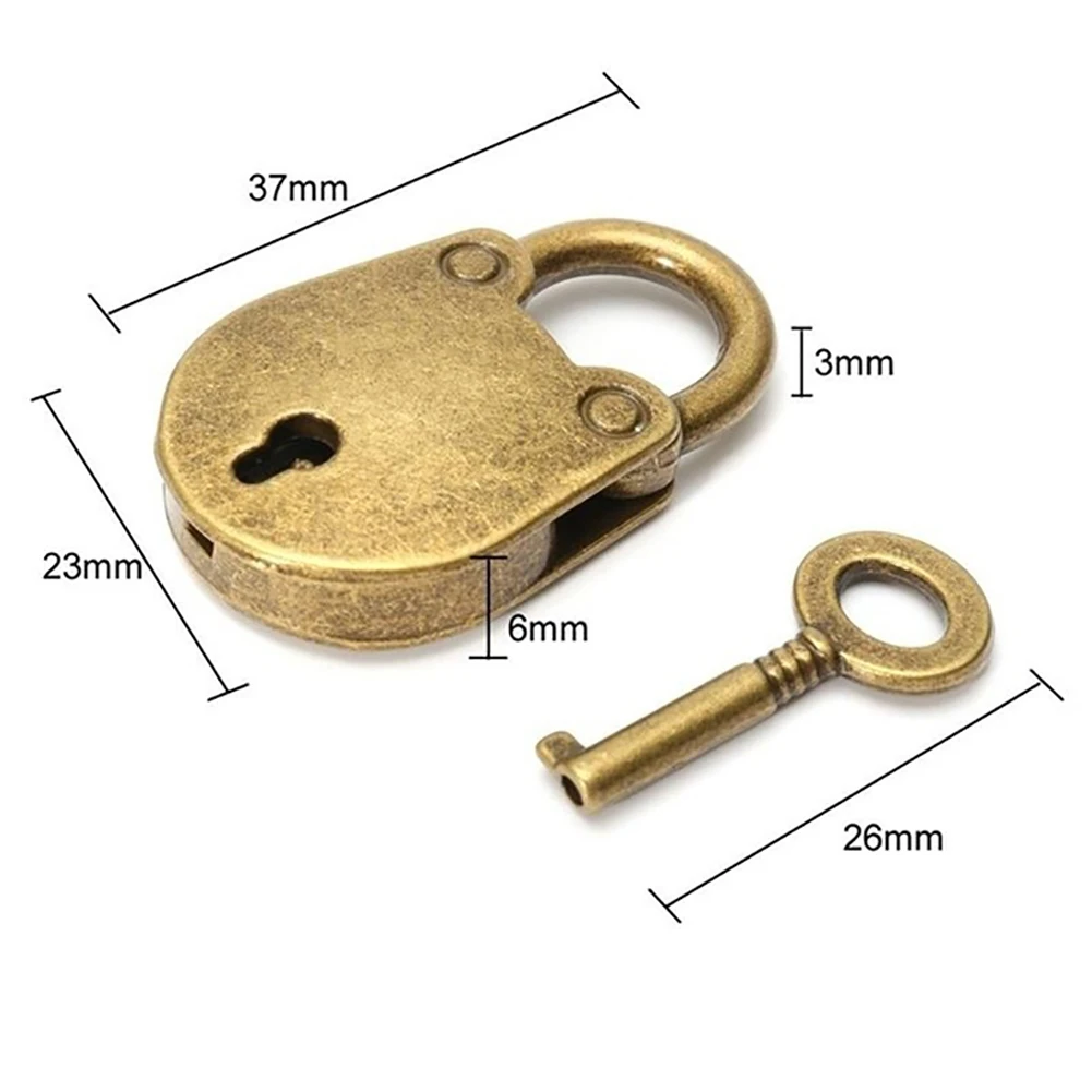 Винтажный стиль Античный медный мини замок маленький багажный ящик