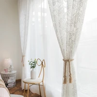 new european style curtains for living dining room bedroom lace lace jacquard window screen mesh