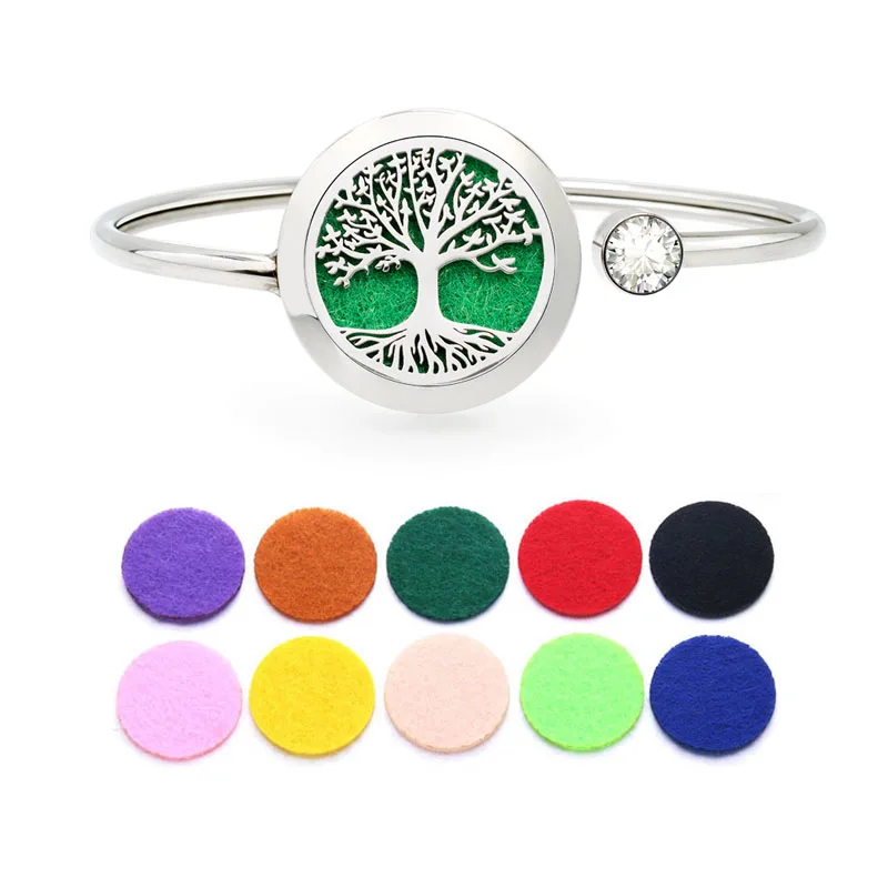 Нержавеющая сталь диффузор браслет для женщин ювелирные изделия Древо жизни с