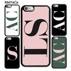 MaiYaCa пользовательский большой розовый начальный черный чехол для iPhone 13 12 mini 11 Pro Max X XR XS MAX SE 6S 7 8 Plus