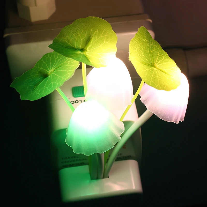 

Light Sensor Dreambed Illumination Romantic Beautiful Sensor LED European Plug Mushroom Night Light abajur infantil