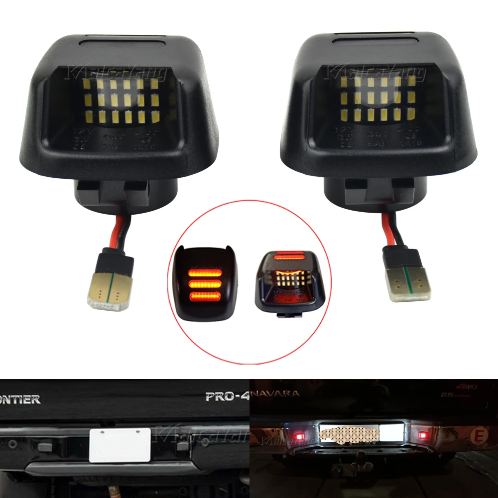 

2pcs Error Free Led Number Plate Bulbs 18 Led License Plate Light Lamp for Nissan Navara D40 Frontier 04-18 for ACMAT ALTV