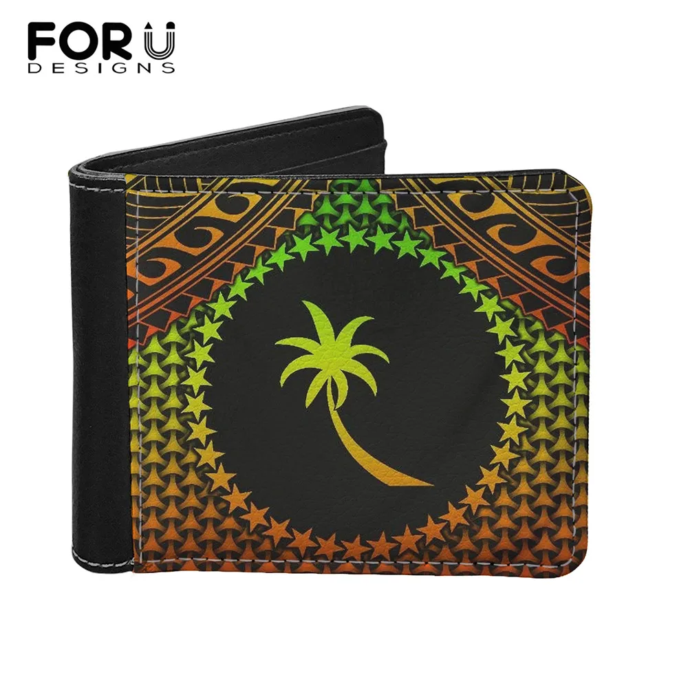 

FORUDESIGNS Chuuk with Polynesian Samoa Print Men's Bifold Wallet With 4Credit Card Slot Purses for Man Carteira Masculina 2021