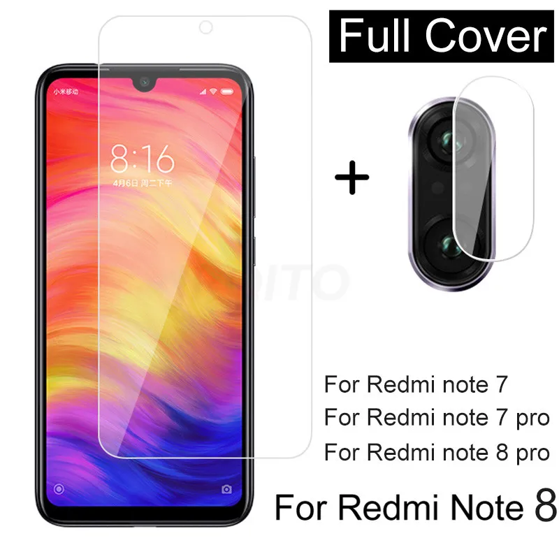 2 в 1 стекло для объектива камеры для Redmi Note 8 7 Pro защита экрана из закаленного стекла для Redmi note 7 8 pro стеклянная пленка