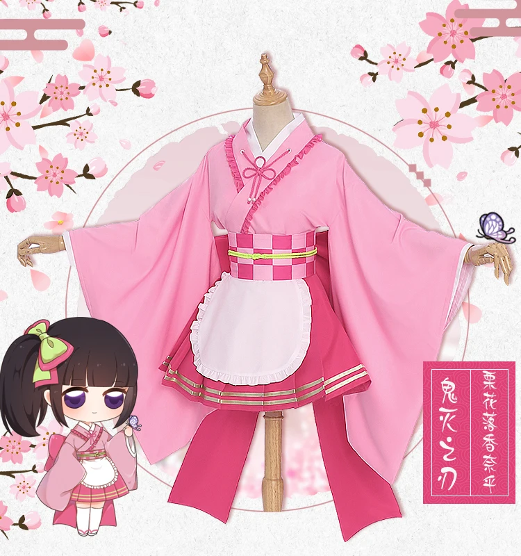 Tsuyuri Kanawo Хит, костюм горничной Kimetsu no Yaiba Muzan/Shinobu/Mitsuri/Nezuko/Kanawo, Рождественский Костюм - Цвет: Tsuyuri Kanawo