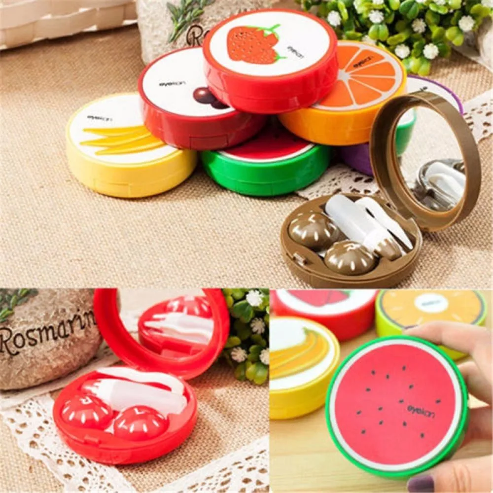 1 шт. путешествия Карманный фрукты Стиль Замочите хранения контактные линзы