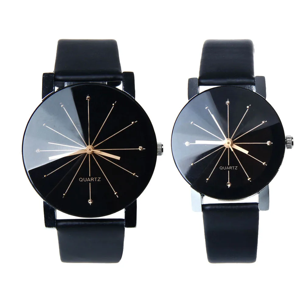

1 Pair Couple Lover Watches Quartz Dial Clock PU Leather WristWatch Relojes Watch Women Men Fashion Luxury Relogio Feminino Saat