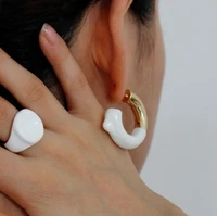 earrings for women 2021 color enamel jewelry woman loop stud earring gold plated filled bijouterie female fashion hoops piercing