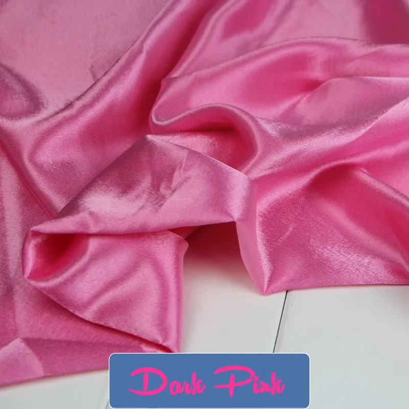 No ElasticDark Pink Эластичная атласная ткань шелк Cheongsam ткань атласная одежда юбка подкладка чистый цвет имитация шелка цвет Ding ткань - Цвет: No ElasticDark Pink
