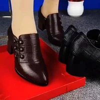 womens shoes autumn 2021 new soft leather fashion embossed double breasted