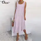 Женский сарафан с асимметричным подолом, без рукавов, с цветочным принтом, 2021