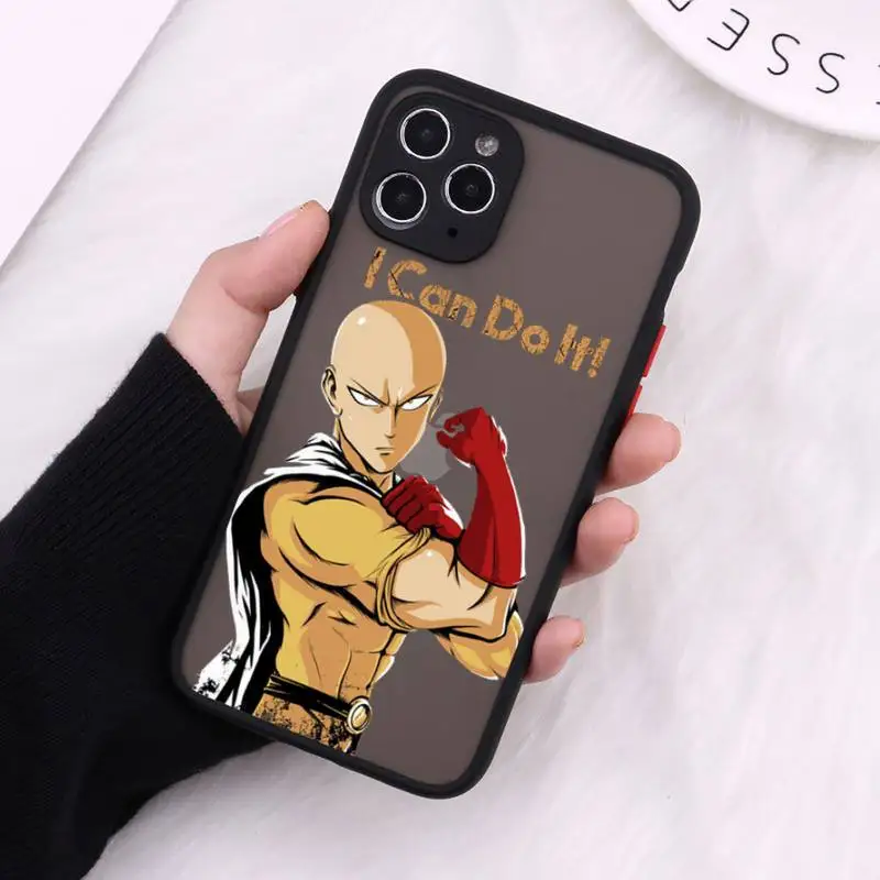 

Anime One Punch Man Phone Cases matte transparent For black iPhone 7 8 x xs xr 11 12 pro plus max mini Clear Funda