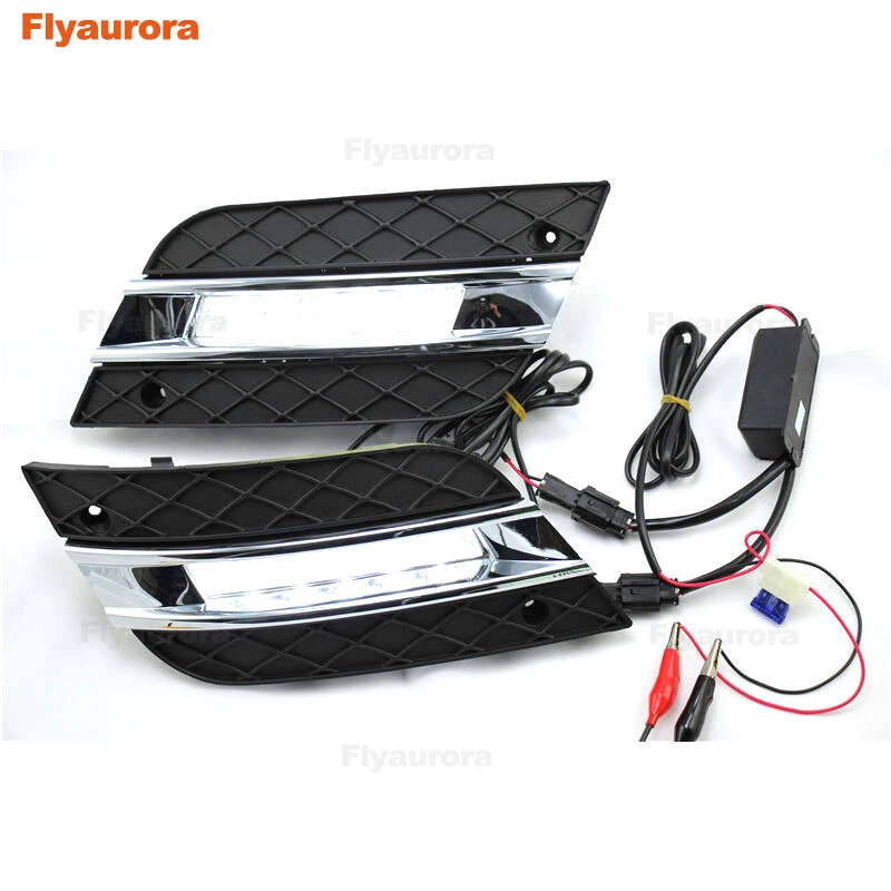 2pcs 2010-11 Для Mercedes Benz W164 ML280 300 ML320 ML350 500 светодиодный Габаритные огни белый 2009-2011 Водонепроницаемый внешний светодиодный противотуманная панель лампы - Цвет: 2pcs 2010-11