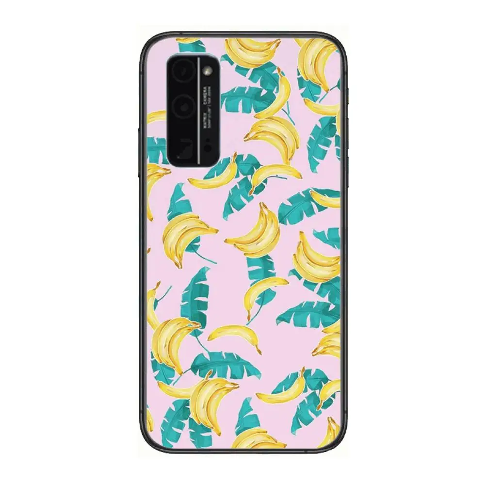 

Comics Cute banana Phone Case Hull For Huawei Honor 8 9 10 20 30 A S Lite Pro 5g i Black Back Soft Cell Cover Pretty