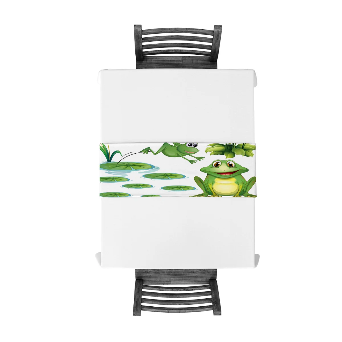 Лягушка лист лотоса бассейн мультфильм современный Настольный бегун для