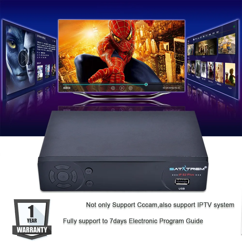 satxtrem ips2 iptv спутниковый ресиверwith usb wifi oscam cccam receptor azamerica телевизор ресивер тв тюнер скалер универсальный Приставка для цифрового ТВ для России