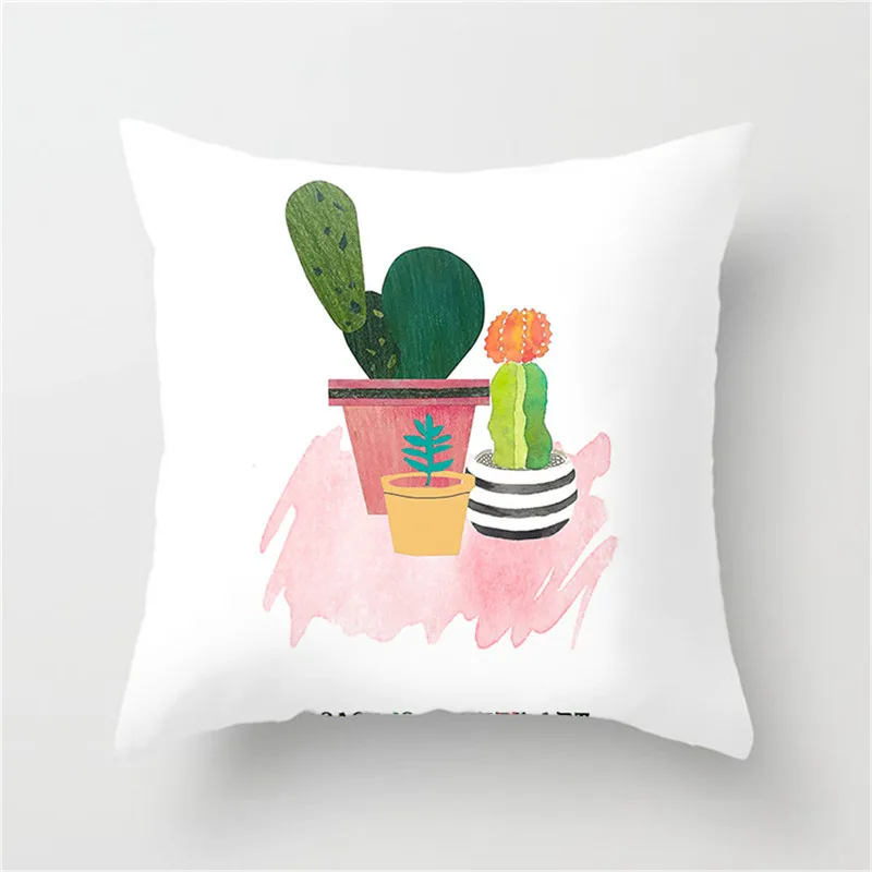 Чехол для подушки с рисунком растений Fuwatacchi наволочка ананасом КАКТУСОМ цветком