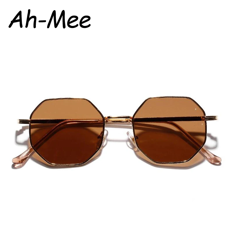 Солнцезащитные многоугольные очки в стиле ретро для мужчин и женщин брендовые