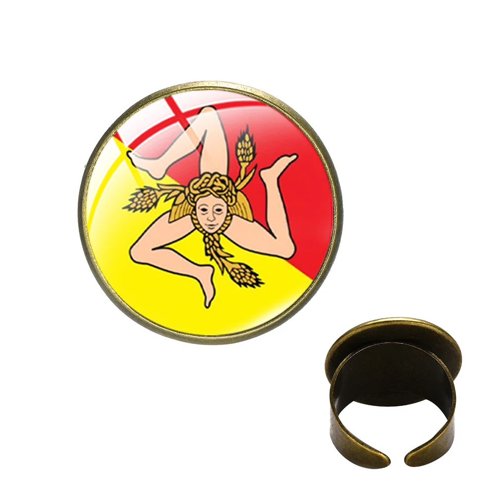 Ретро сицилийских Trinacria кольцо бижутерия ручной работы Классический Сицилия