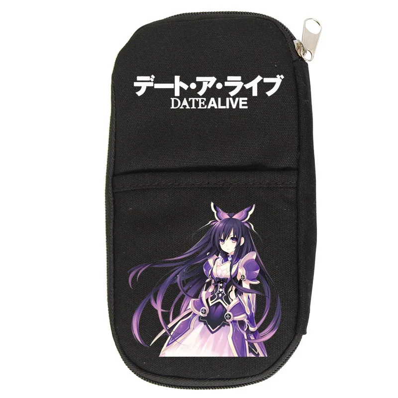 Холщовый чехол для карандашей Date A Live косплея на молнии мультяшная косметичка