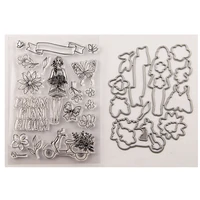 silicone clear stamps cutting dies for scrapbooking stensicls dream bloom diy paper album cards making transparent rubber stamp