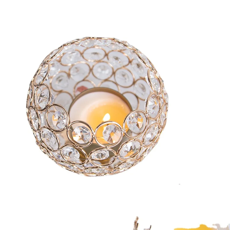 

European Crystal Candle Holder Luxury Ornaments Wedding Decorations Friend Gift Romantic Multifunction Iron Art Decorazioni Casa