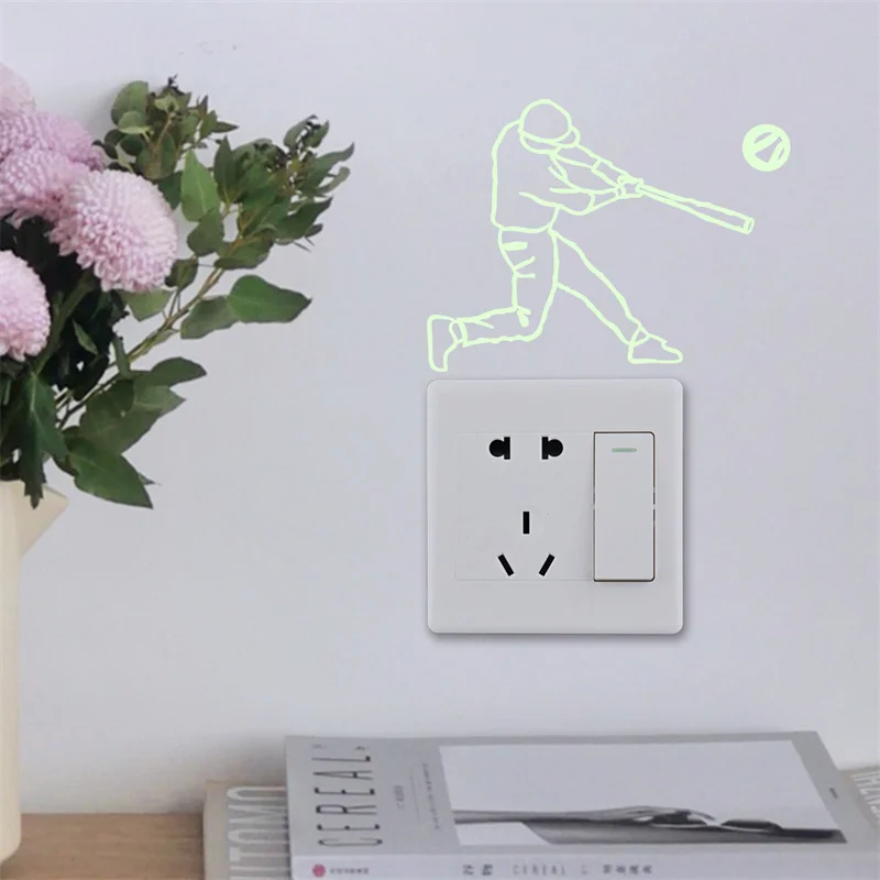 Zollor Luminous Sports Switch Sticker Wall Stickers Bedroom Living room Simplicity Creative Decoration Removable | Дом и сад