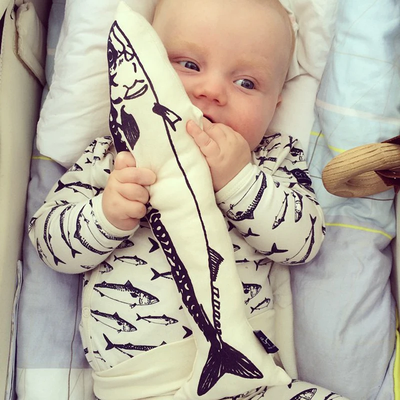 

Rompers Baby Clothing Autumn new fund the infant child clothing salmon clothing baby climb clothes long sleeve jumpsuit