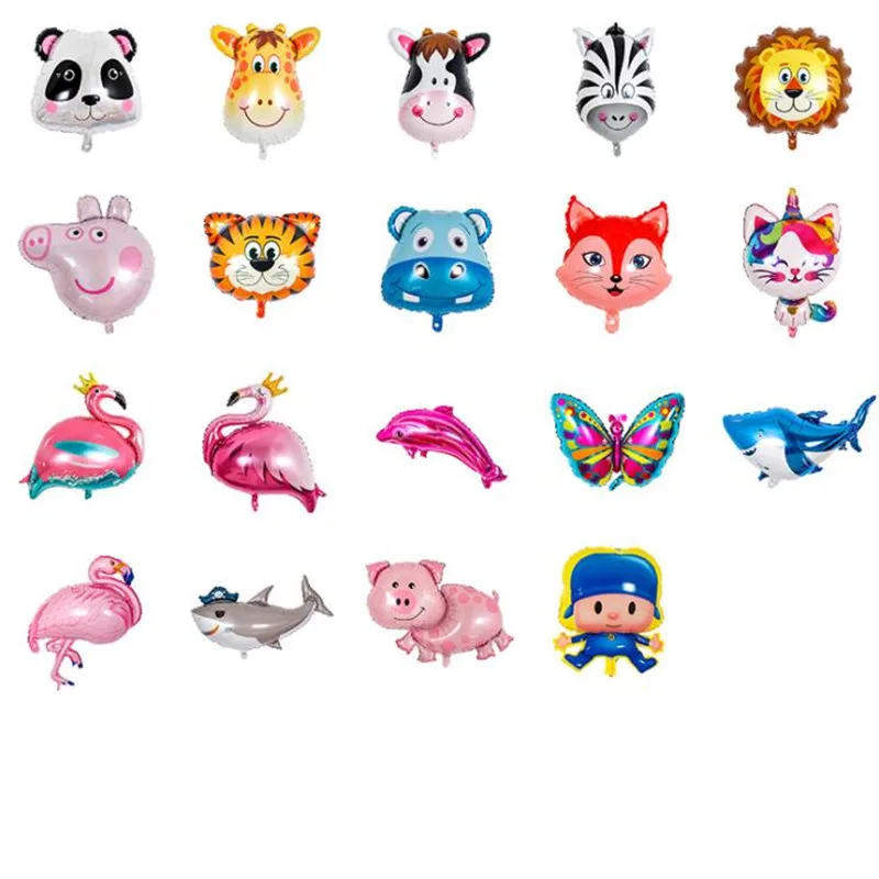 

Forest animals head Foil Balloons inflatable toys children's birthday Jungle party decorations Aluminum Film Balloons