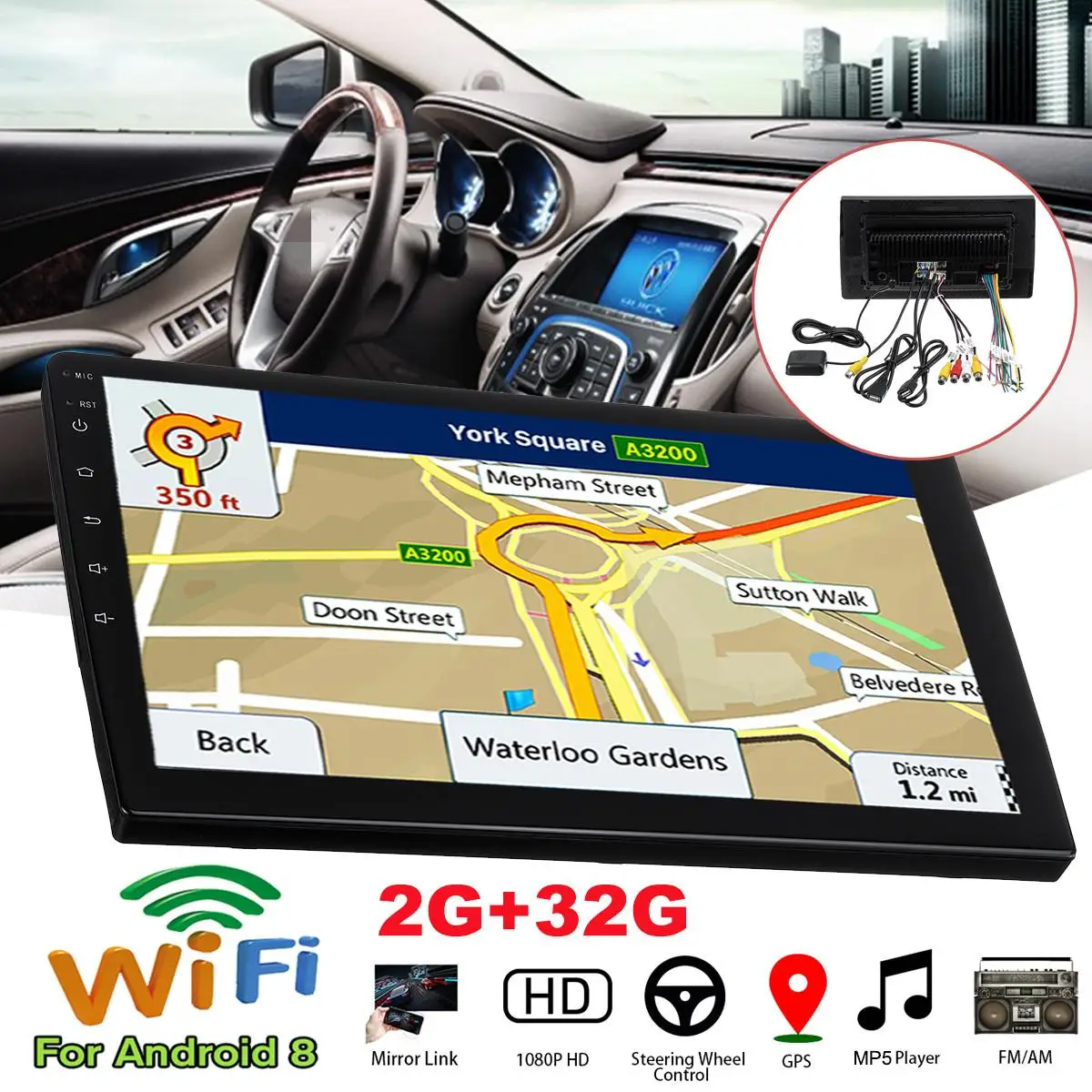 

Автомобильный мультимедийный mp5-плеер, стерео-система на Android 8,0, с 9 "экраном, bluetooth, Wi-Fi, GPS, 2 Гб ОЗУ, 32 Гб ПЗУ, типоразмер 2 Din