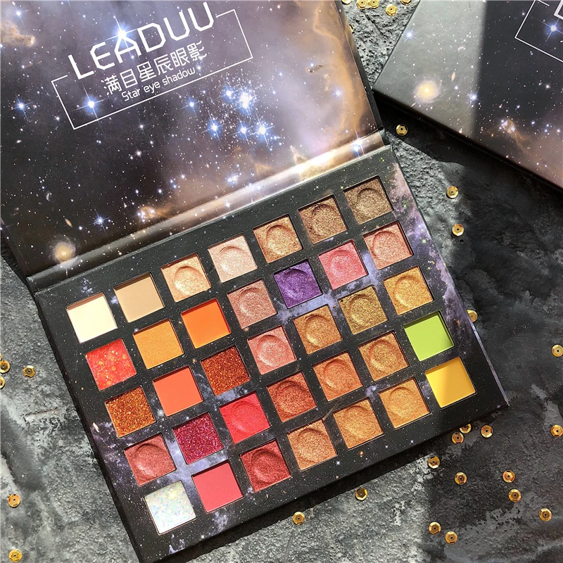 35 цветов Алмазная голографическая палитра теней для век Мерцающая матовая