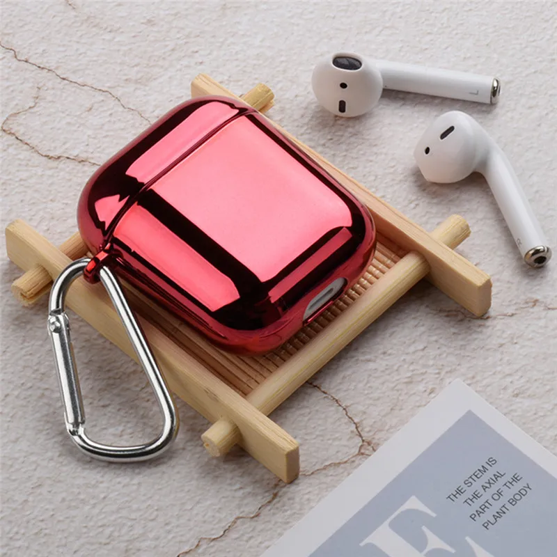 

Luxury Gold Plating Hard Cover Storage Box for AirPods Wireless Earphone Case for IPhone Air Pods 1 2