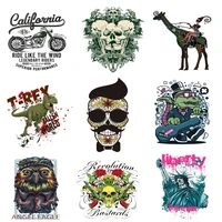 iron on transfers for clothing patches for clothes stickers diy skull patch flex fusible transfer vinyl adhesive stripe rock c