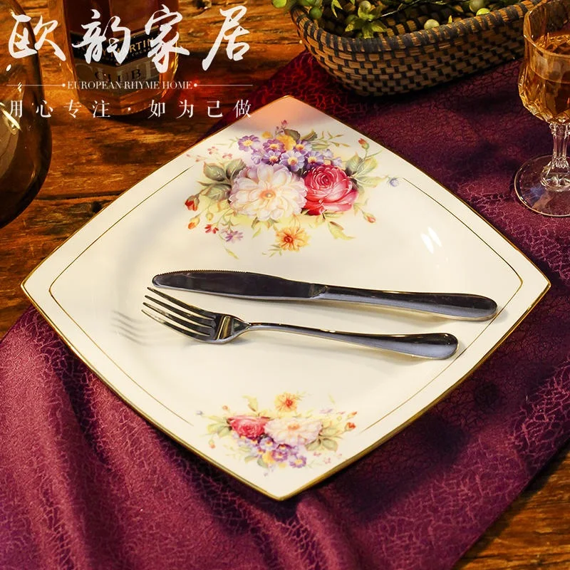 Золотой костюм ручной работы в западном стиле посуда из костяного фарфора