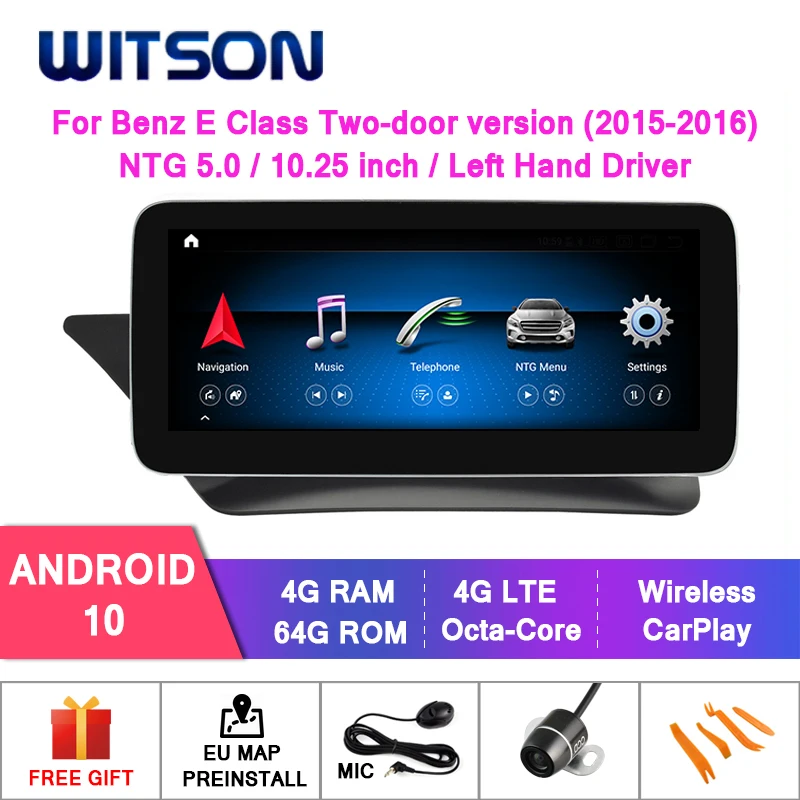 

WITSON Android 10.0 4+64G 4G lte CAR MULTIMEDIA for MERCEDES-BENZ E Class (Two-door version) C207 A207 E180 E200 (NTG5.0)